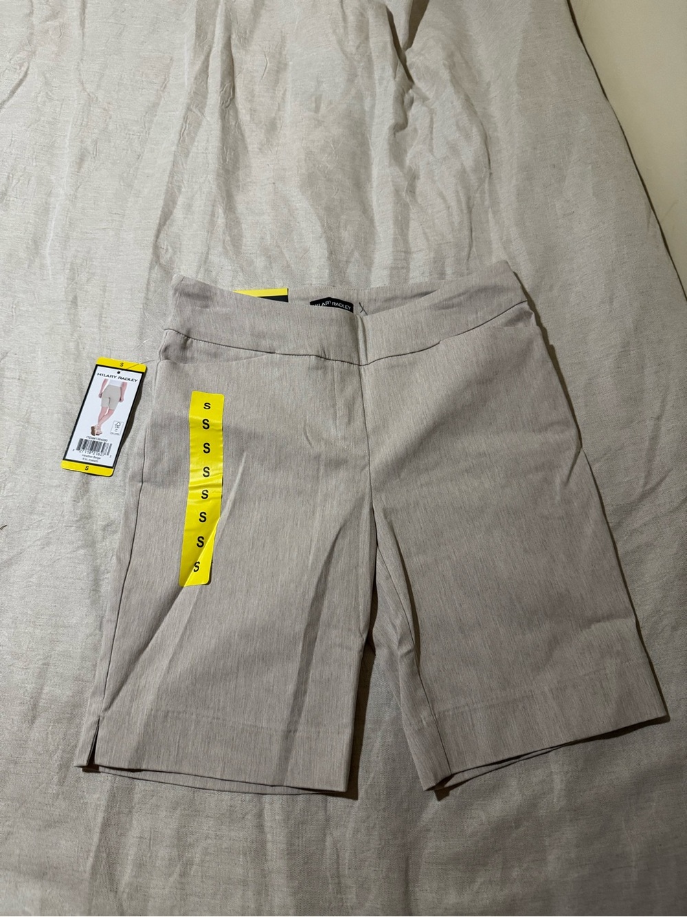 Hilary Radley Pull-On Bermuda Shorts Heather Beige Size S